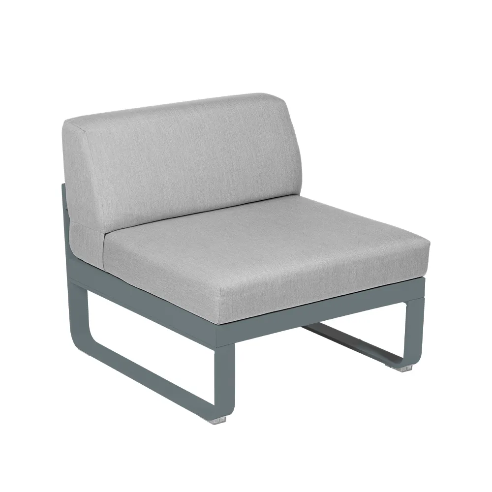 Bellevie Central modulsofa, Storm grey (grå), flannel grey pute, 1-seter Fermob