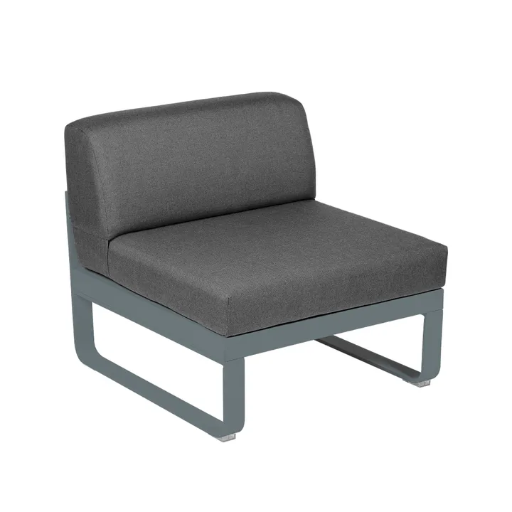 Bellevie Central modulsofa - Storm grey (grå), graphite grey pute, 1-seter - Fermob