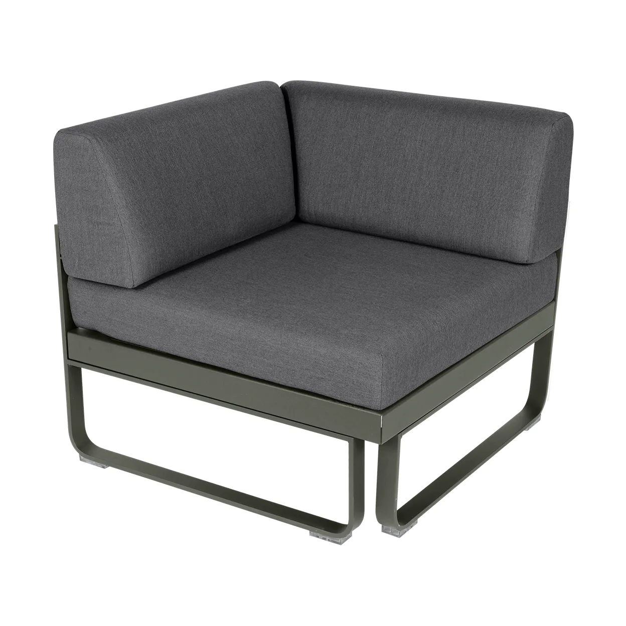 Bellevie Corner modulsofa 1-seter, Rosemary (grønn)-graphite grey pute Fermob