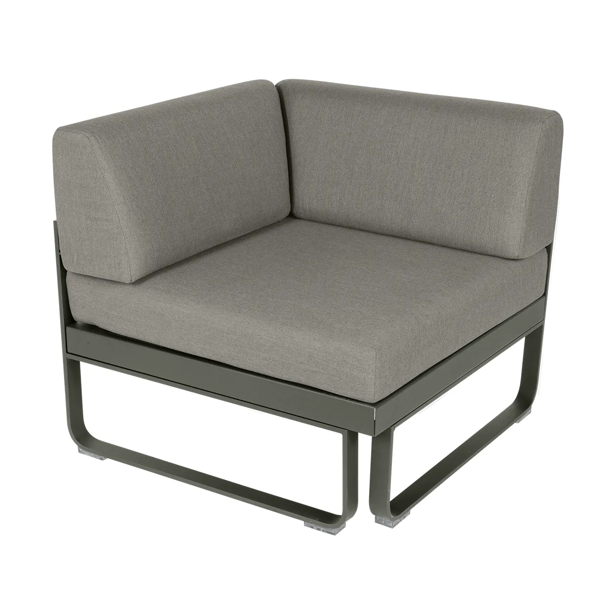 Bellevie Corner modulsofa 1-seter, Rosemary (grønn)-Grey taupe pute Fermob