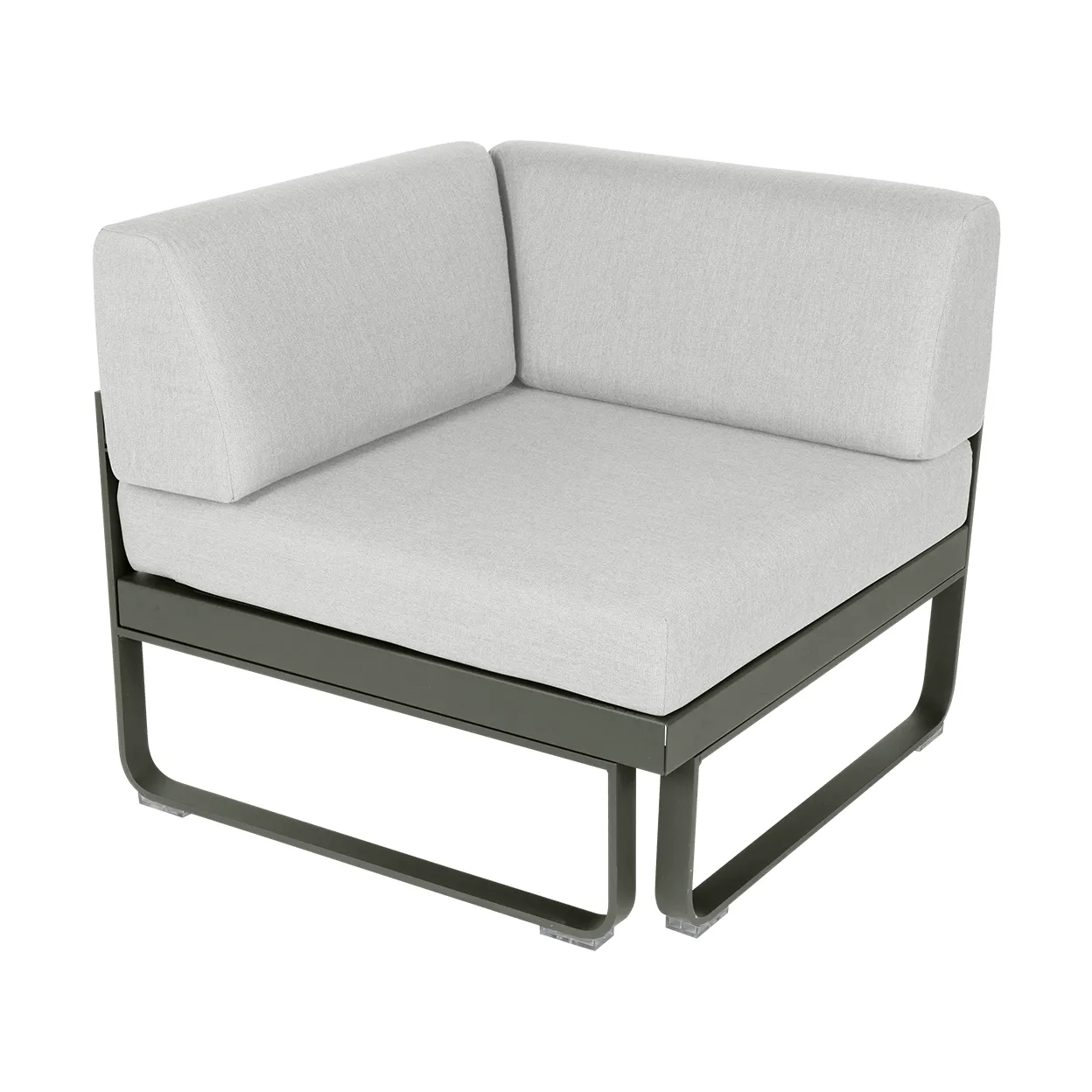 Bellevie Corner modulsofa 1-seter, Rosemary (grønn)-off white pute Fermob
