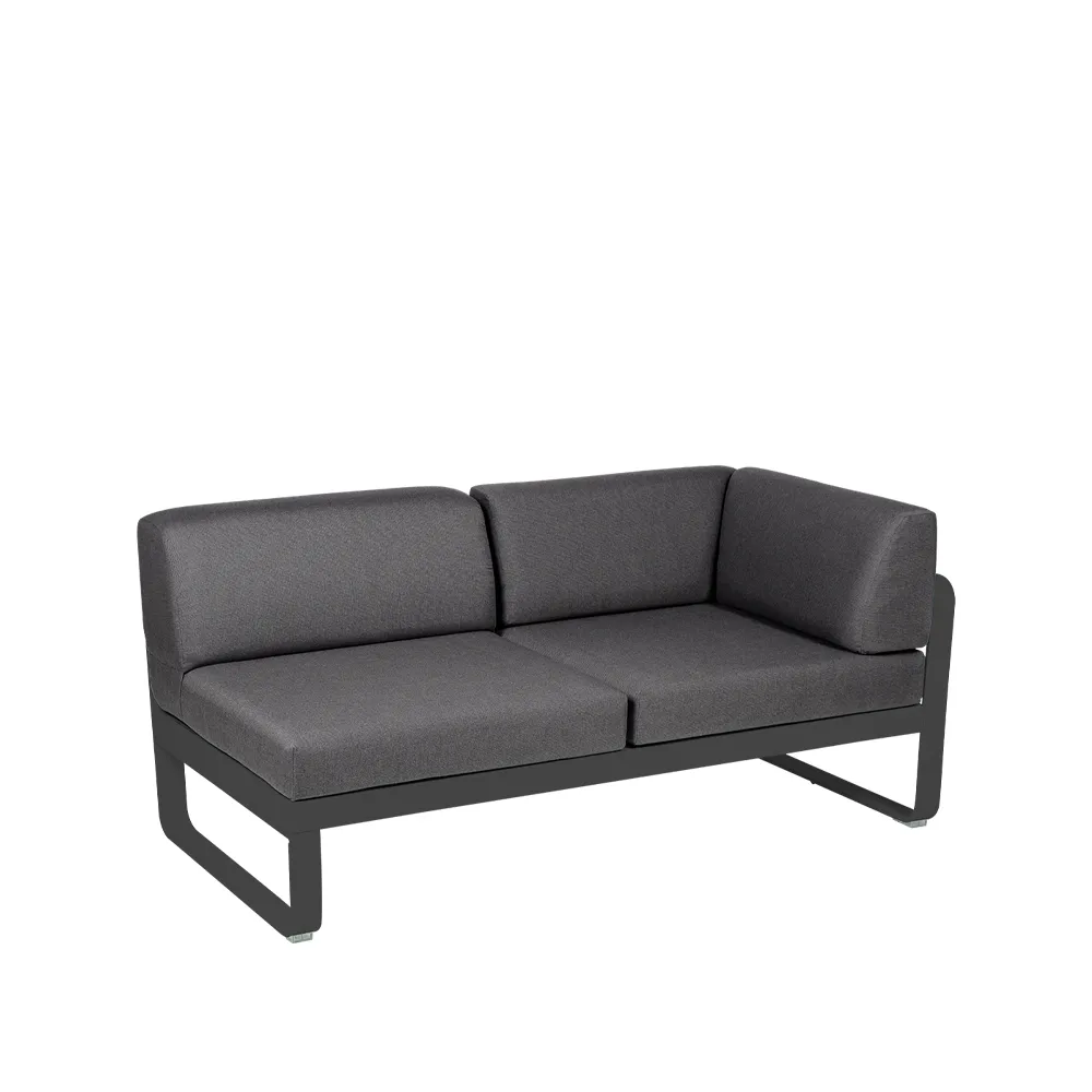 Bellevie Corner modulsofa, 2-seters Anthracite (grå), graphite grey pute, høyre Fermob