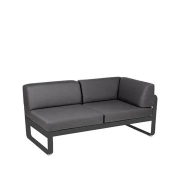 Bellevie Corner modulsofa - 2-seters Anthracite (grå), graphite grey pute, høyre - Fermob