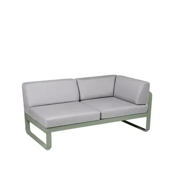 Bellevie Corner modulsofa - 2-seters Cactus (grønn), flannel grey pute, høyre - Fermob