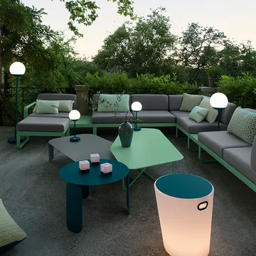 Bellevie Corner modulsofa - 2-seters Cedar green, flannel grey pute, høyre - Fermob