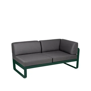 Bellevie Corner modulsofa - 2-seters Cedar green (grønn), graphite grey pute, høyre - Fermob