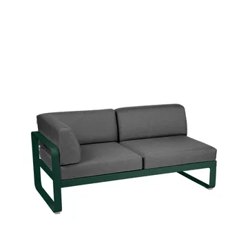 Bellevie Corner modulsofa - 2-seters Cedar green (grønn)-graphite grey pute-venstre - Fermob