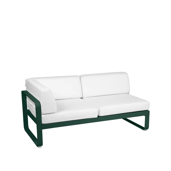 Bellevie Corner modulsofa - 2-seters Cedar green (grønn), off-white pute, venstre - Fermob
