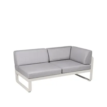 Bellevie Corner modulsofa - 2-seters Clay grey (grå), flannel grey pute, høyre - Fermob