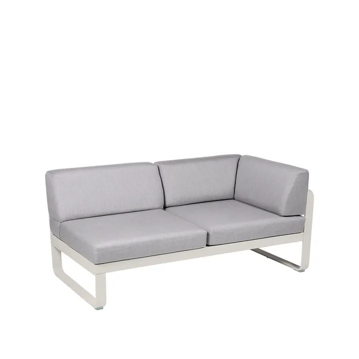 Bellevie Corner modulsofa - 2-seters Clay grey (grå), flannel grey pute, høyre - Fermob