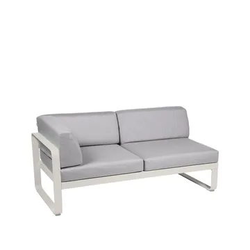 Bellevie Corner modulsofa - 2-seters Clay grey (grå), flannel grey pute, venstre - Fermob