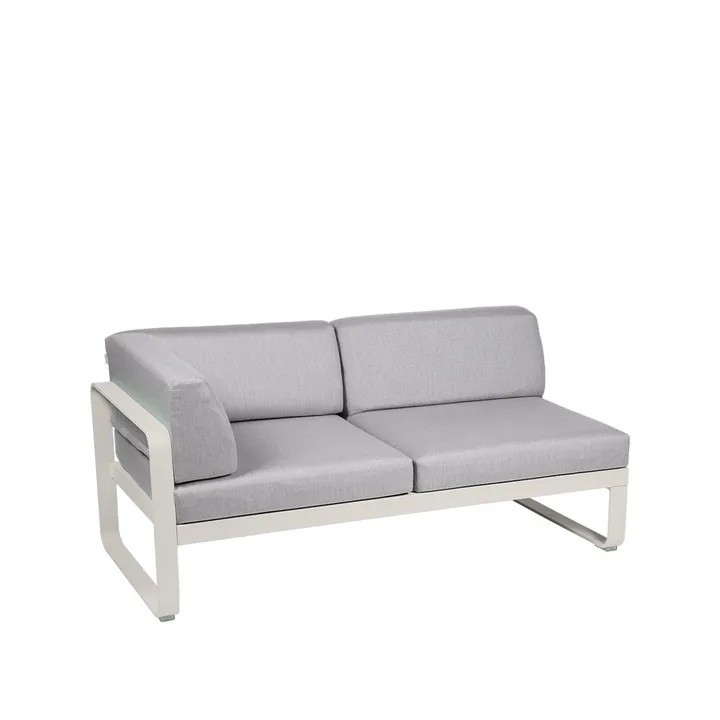Bellevie Corner modulsofa - 2-seters Clay grey (grå), flannel grey pute, venstre - Fermob