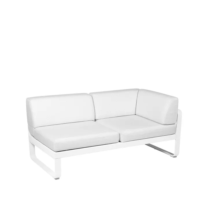 Bellevie Corner modulsofa - 2-seters Cotton white (hvit), off-white pute, høyre - Fermob
