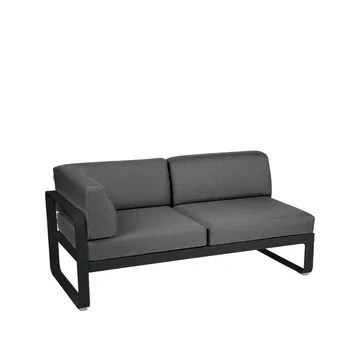 Bellevie Corner modulsofa - 2-seters liquorice, graphite grey pute, venstre - Fermob