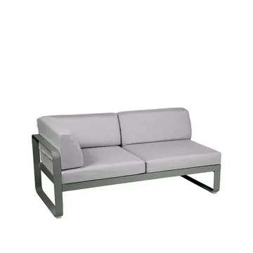 Bellevie Corner modulsofa - 2-seters Rosemary (grønn), flannel grey pute, venstre - Fermob