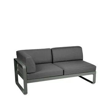 Bellevie Corner modulsofa - 2-seters Rosemary (grønn), graphite grey pute, venstre - Fermob
