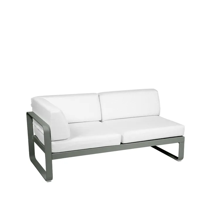 Bellevie Corner modulsofa - 2-seters Rosemary (grønn), off-white pute, venstre - Fermob