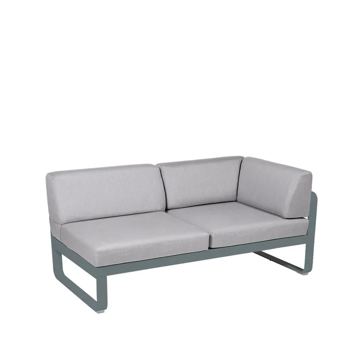 Bellevie Corner modulsofa - 2-seters storm grey, flannel grey pute, høyre - Fermob