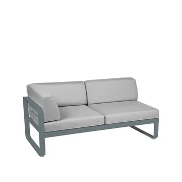 Bellevie Corner modulsofa - 2-seters storm grey, flannel grey pute, venstre - Fermob