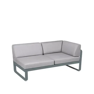 Bellevie Corner modulsofa - 2-seters Storm grey (grå), flannel grey pute, høyre - Fermob