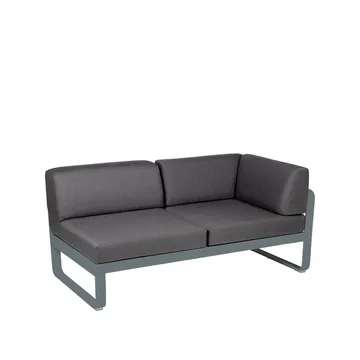 Bellevie Corner modulsofa - 2-seters Storm grey (grå), graphite grey pute, høyre - Fermob