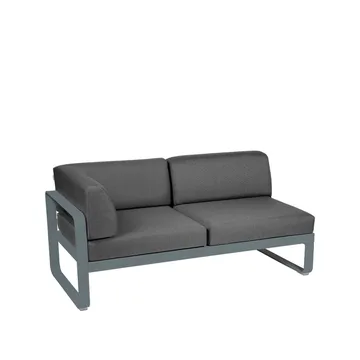 Bellevie Corner modulsofa - 2-seters Storm grey (grå)-graphite grey pute-venstre - Fermob