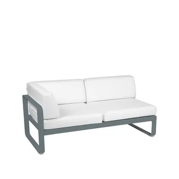Bellevie Corner modulsofa - 2-seters Storm grey (grå), off-white pute, venstre - Fermob