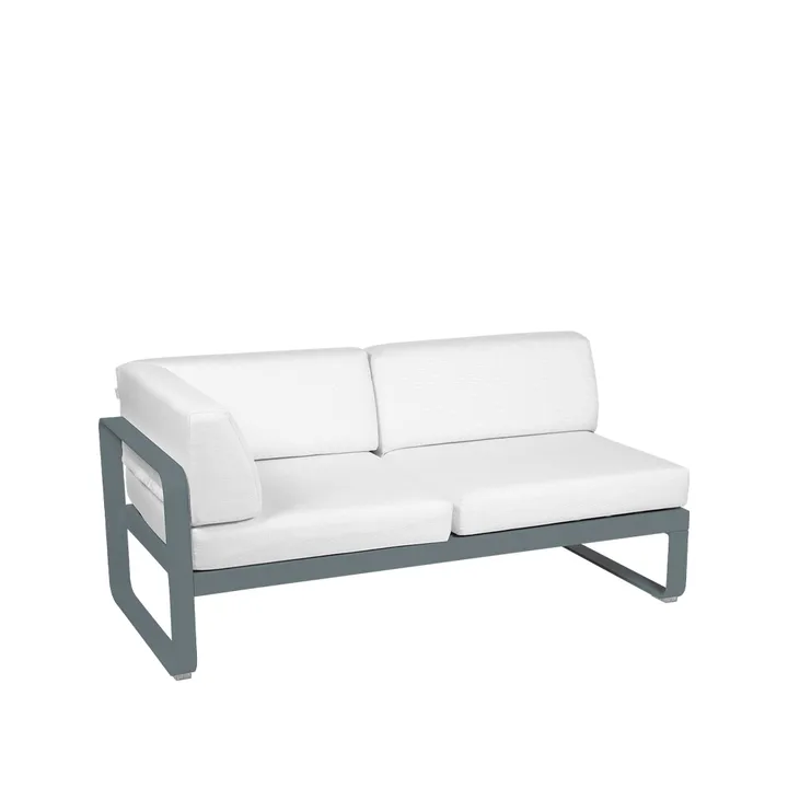 Bellevie Corner modulsofa - 2-seters storm grey, off-white pute, venstre - Fermob