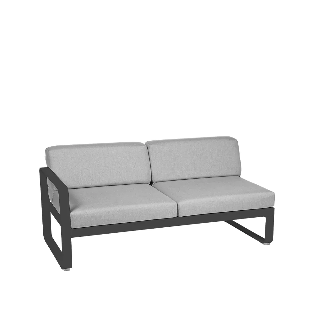 Bellevie Left modulsofa, 2-seters Anthracite, flannel grey pute Fermob
