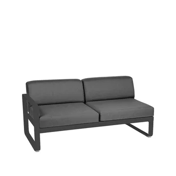 Bellevie Left modulsofa - 2-seters Anthracite (grå), graphite grey pute - Fermob