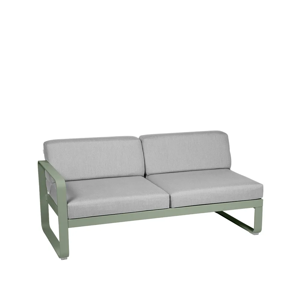 Bellevie Left modulsofa, 2-seters Cactus, flannel grey pute Fermob