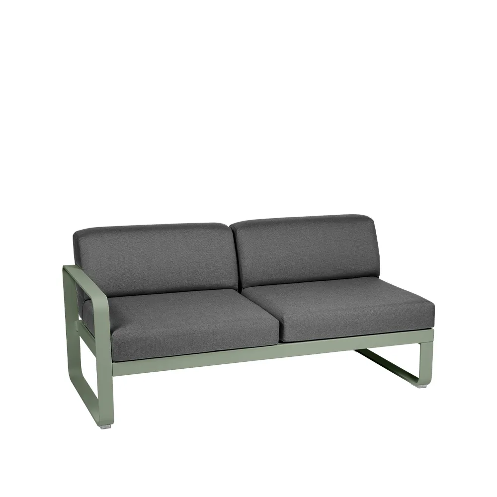 Bellevie Left modulsofa, 2-seters Cactus, graphite grey pute Fermob