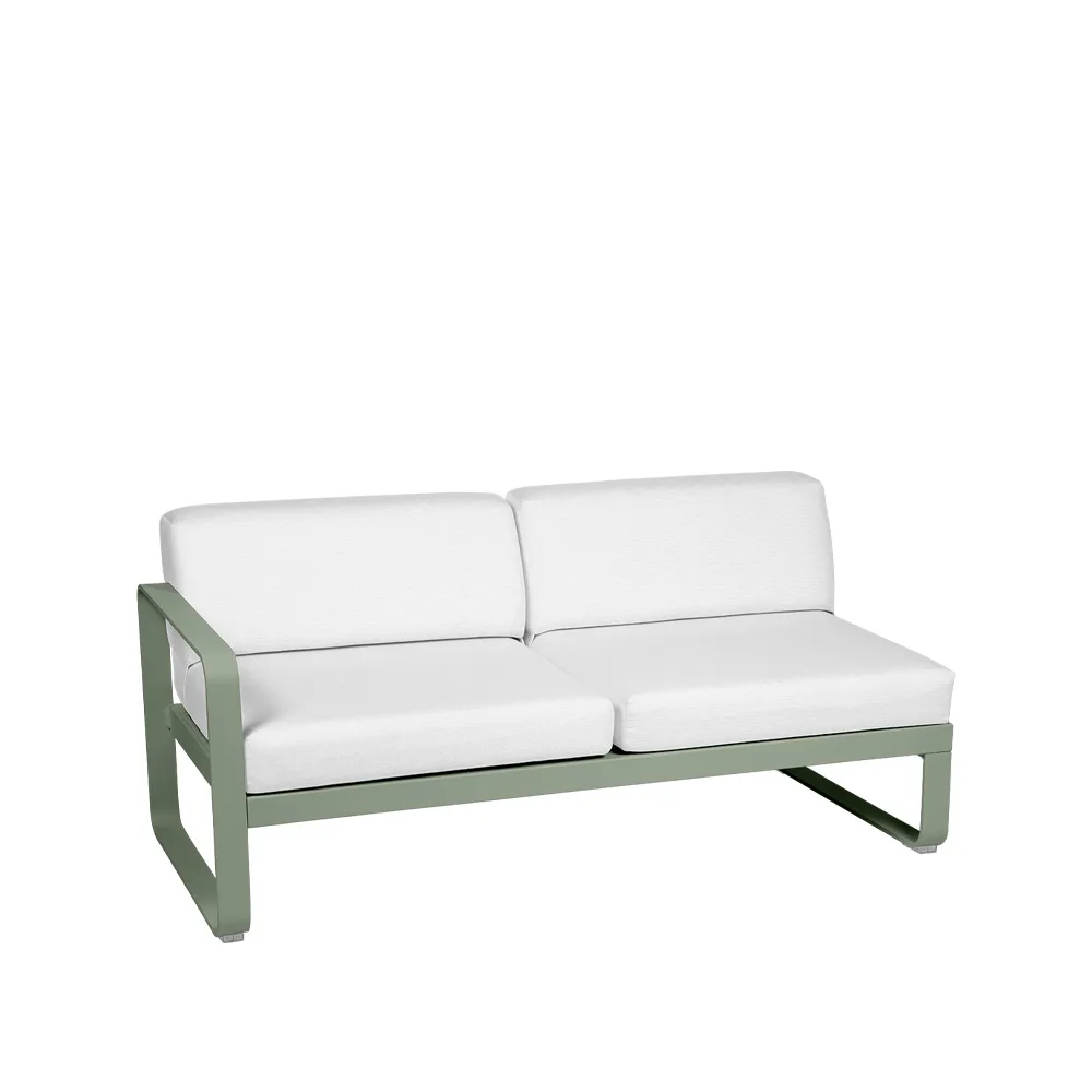 Bellevie Left modulsofa, 2-seters Cactus (grønn), off-white pute Fermob