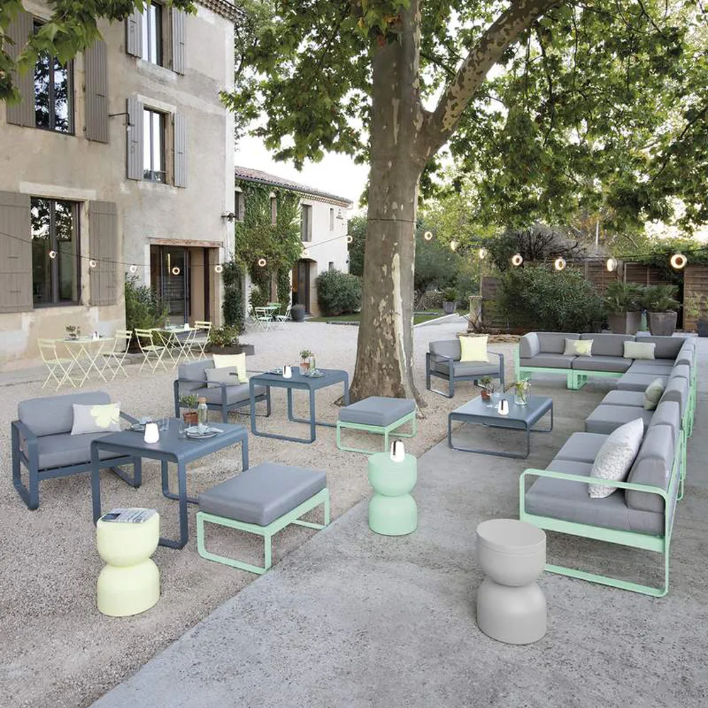 Bellevie Left modulsofa, 2-seters Cactus, off-white pute Fermob