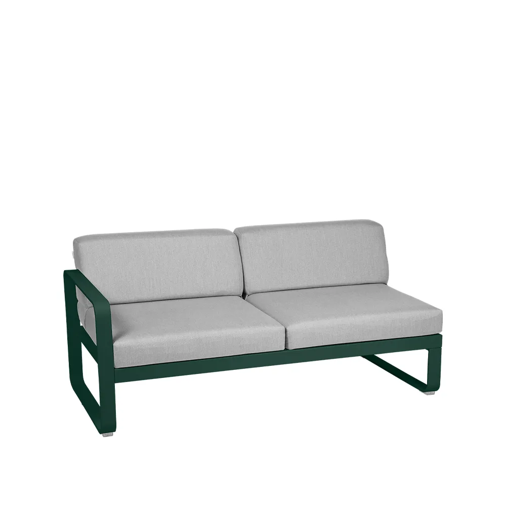 Bellevie Left modulsofa, 2-seters Cedar green, flannel grey pute Fermob