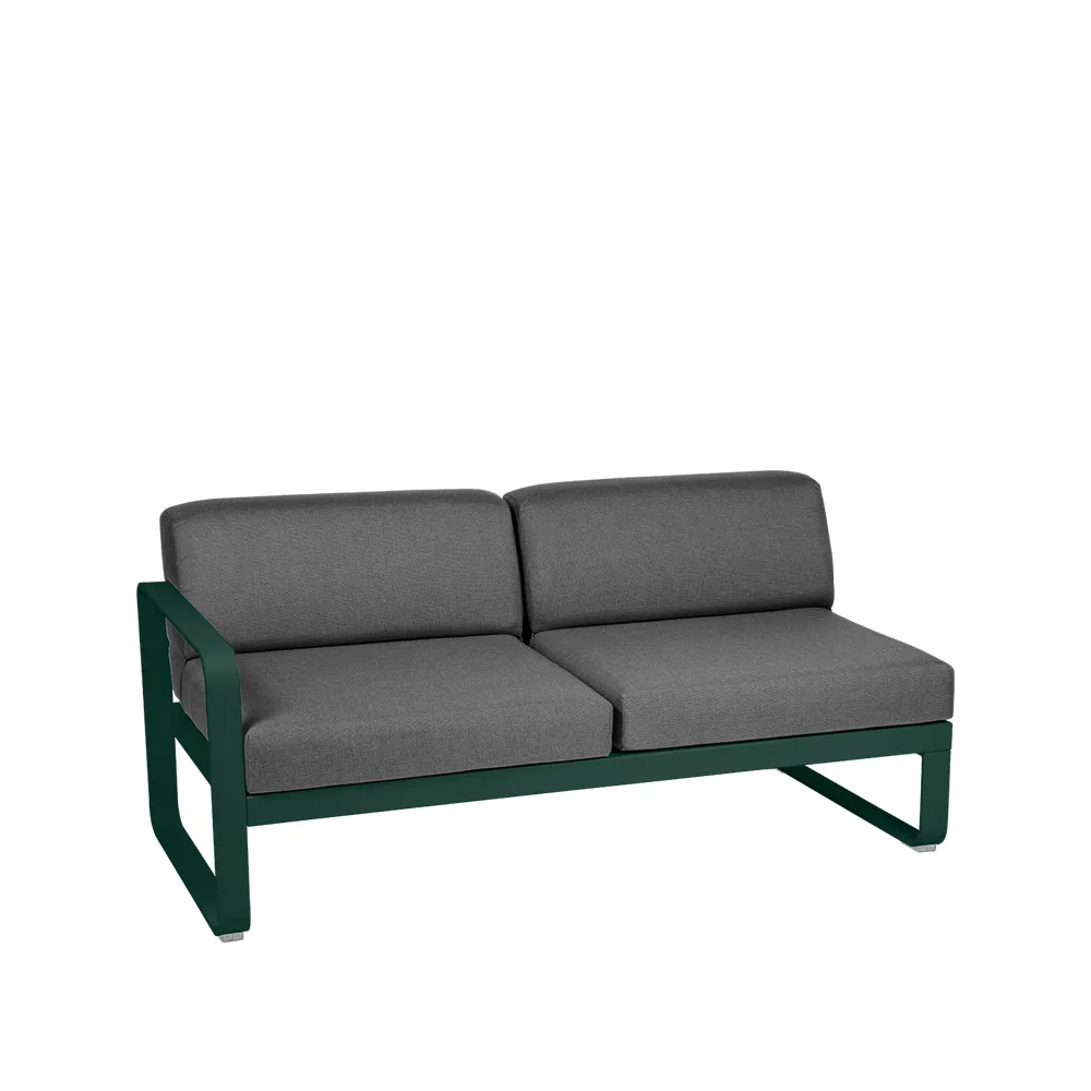 Bellevie Left modulsofa, 2-seters Cedar green, graphite grey pute Fermob