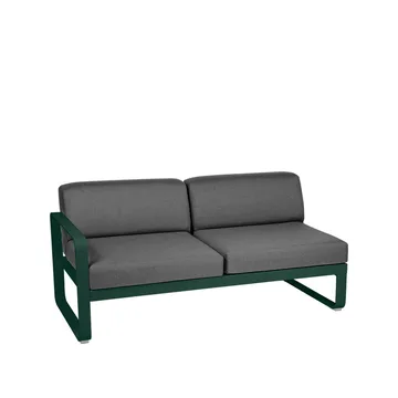 Bellevie Left modulsofa - 2-seters Cedar green (grønn), graphite grey pute - Fermob