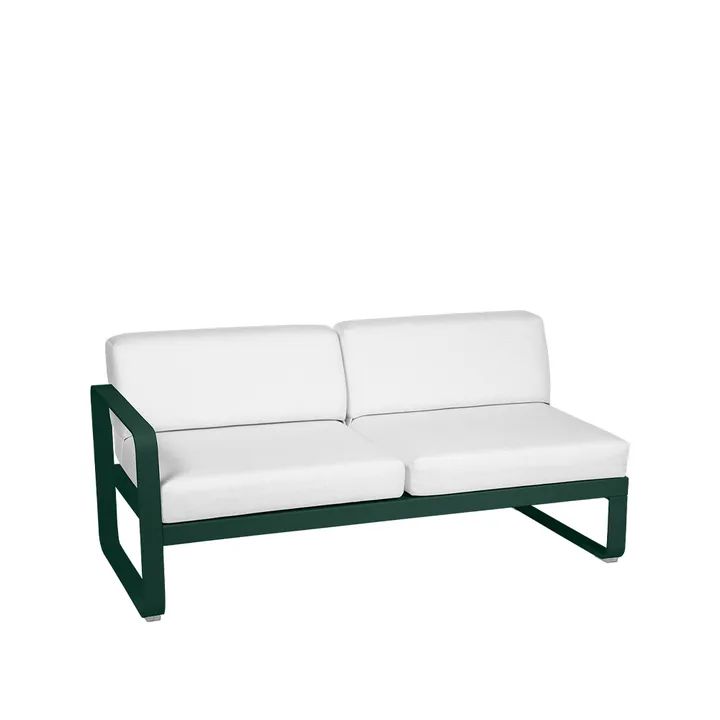 Bellevie Left modulsofa - 2-seters Cedar green, off-white pute - Fermob