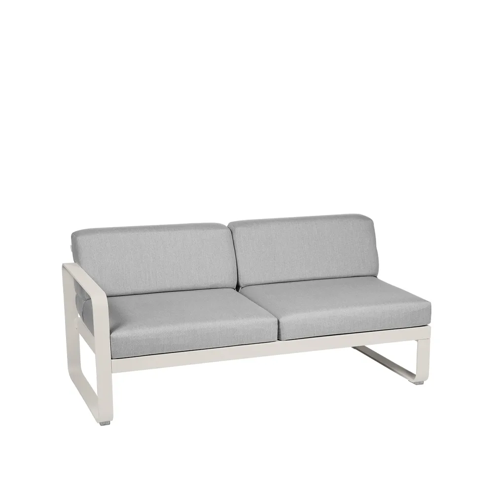 Bellevie Left modulsofa, 2-seters Clay grey, flannel grey pute Fermob