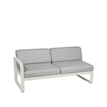 Bellevie Left modulsofa - 2-seters Clay grey (grå), flannel grey pute - Fermob