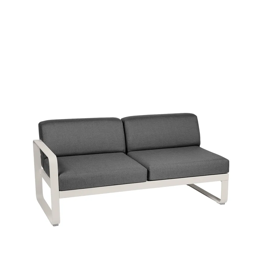 Bellevie Left modulsofa, 2-seters Clay grey (grå), graphite grey pute Fermob