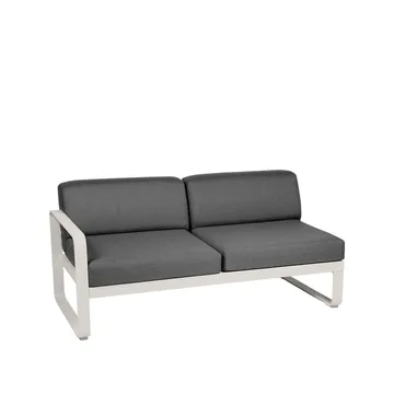 Bellevie Left modulsofa - 2-seters Clay grey (grå), graphite grey pute - Fermob