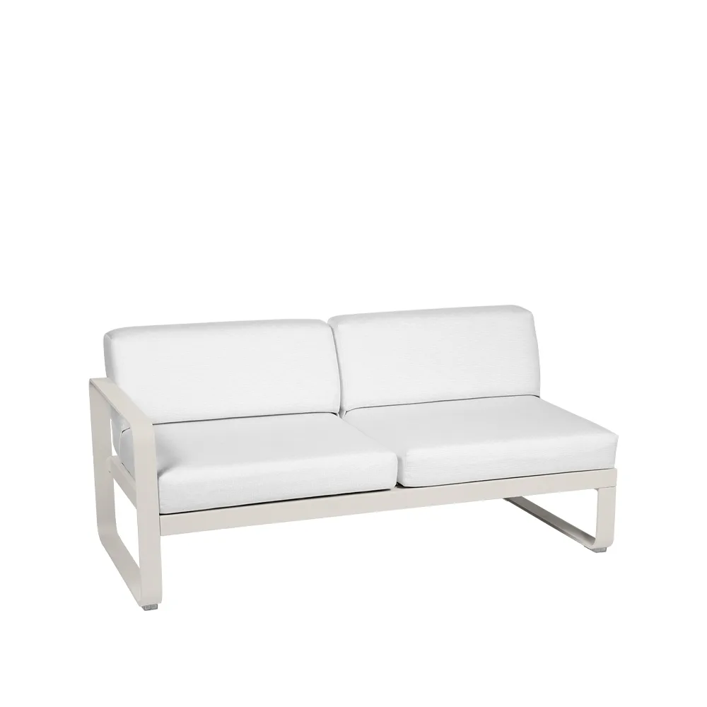 Bellevie Left modulsofa, 2-seters Clay grey (grå), off-white pute Fermob
