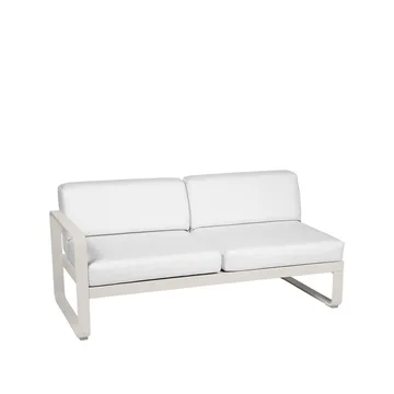 Bellevie Left modulsofa - 2-seters Clay grey (grå), off-white pute - Fermob