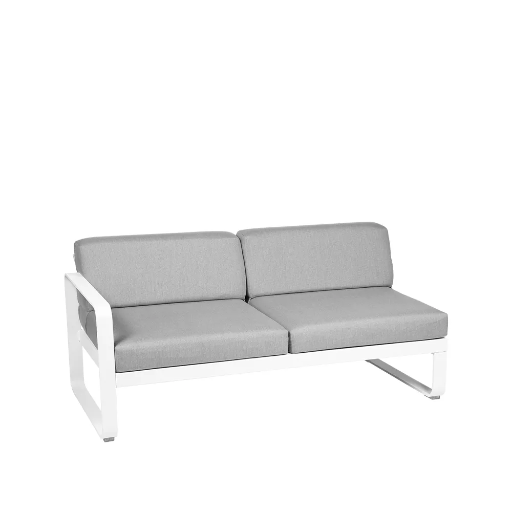 Bellevie Left modulsofa, 2-seters cotton white, flannel grey pute/dyne Fermob
