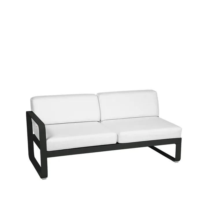 Bellevie Left modulsofa - 2-seters liquorice, off-white pute - Fermob
