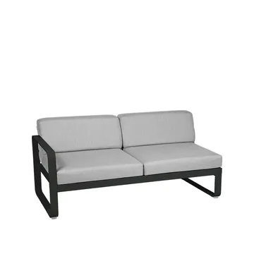 Bellevie Left modulsofa - 2-seters Liquorice (svart), flannel grey pute - Fermob
