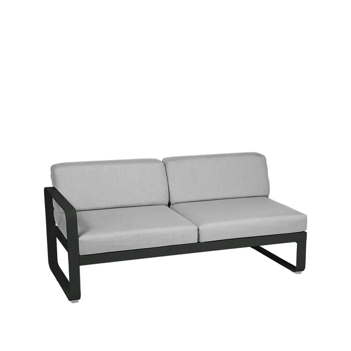 Bellevie Left modulsofa - 2-seters Liquorice (svart), flannel grey pute - Fermob