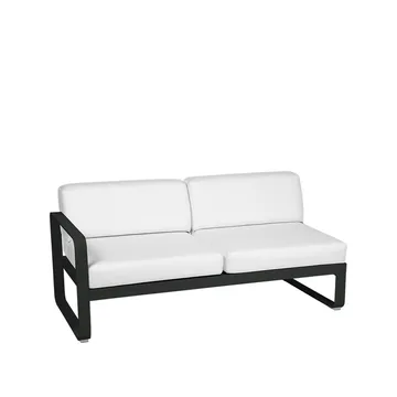Bellevie Left modulsofa - 2-seters Liquorice (svart), off-white pute - Fermob