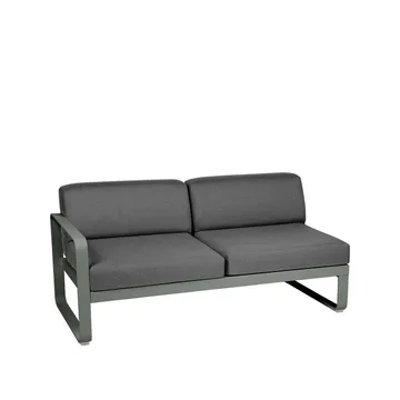 Bellevie Left modulsofa - 2-seters Rosemary (grønn), graphite grey pute - Fermob